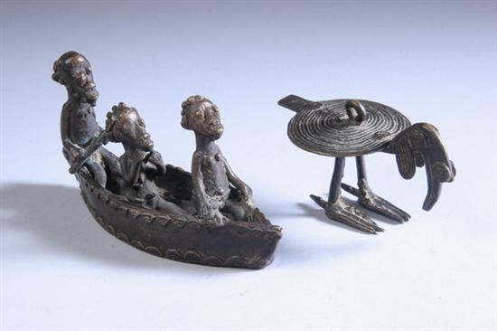TWO AFRICAN BRONZE FIGURES, 18th/19th century. - Largest 5 3/4 in. long.