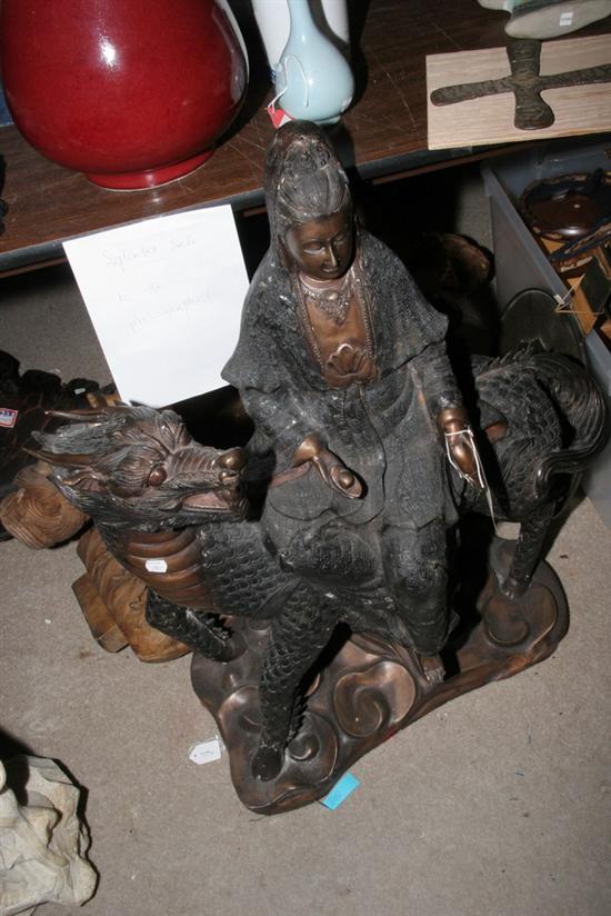 CHINESE BRONZE FIGURE GROUP, 20th Century. - 31 in. high.