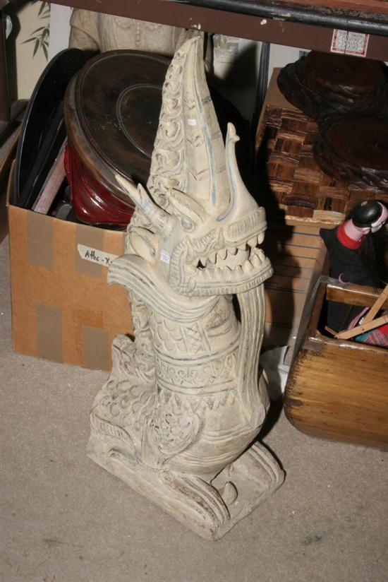 VIETNAMESE POTTERY ROOFTILE. - 29 1/2 in. high.