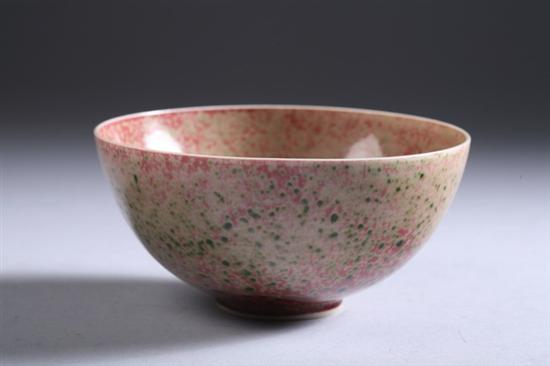 CHINESE PEACH BLOOM PORCELAIN BOWL, Kangxi six-character underglazed blue m