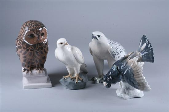 TWO DANISH PORCELAIN BIRDS. - 10 1/4 in. high, largest.