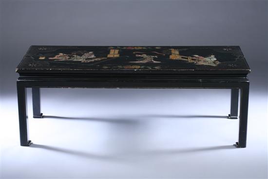 CHINESE LACQUER LOW TABLE. - 31 in. x 48 in. x 24 in.