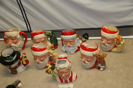 EIGHT ROYAL DOULTON CHARACTER JUGS OF CHRISTMAS. - 7 1/2 in. high, largest.