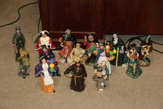 14 ROYAL DOULTON FIGURES. - 9 1/4 in. high, largest.