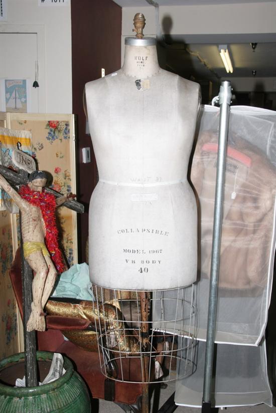 VINTAGE WOLF DRESS FORM, Model# 1967, ink stamped and with partial foil lab