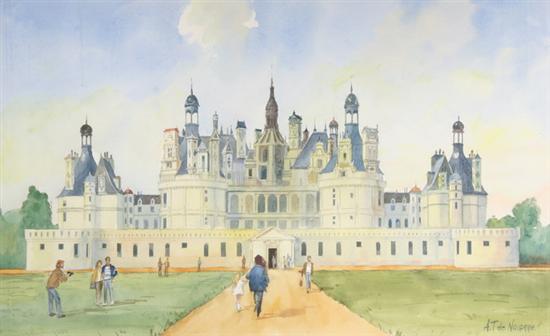 A. T. DE NAVARRE (French, 20th century). CHATEAU DE CHAMBORD, LOIRE VALLEY,