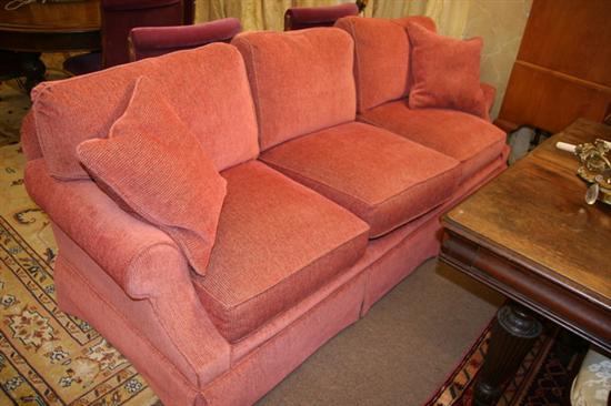 CONTEMPORARY PILLOW-BACK UPHOLSTERED SOFA, Late 20th Century, with textured