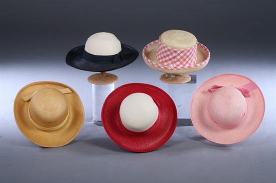 LARGE GROUP OF SPRING AND SUMMER STRAW HATS.