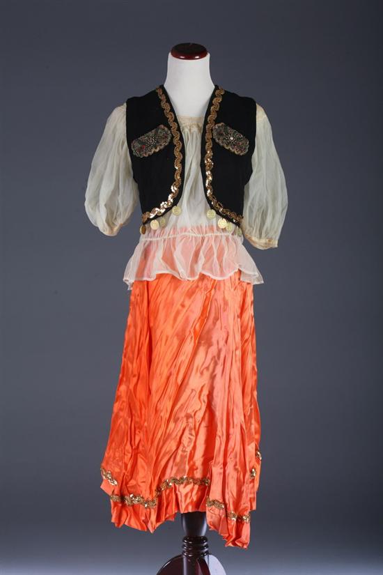 CUSTOM MADE THREE-PIECE GYPSY FORTUNE TELLERS OUTFIT.