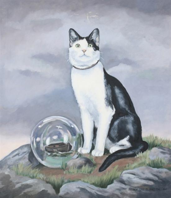 NANCY LEE BURNESTON (American, 20th century). MIKE THE MAGIC CAT, signed an