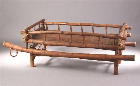 CHINESE BAMBOO BED. - 24 in. x 72 in. x 22 in.