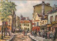 Description: Description: Bonhams & Butterfields San Francisco - A view of Place du Tertre, Paris