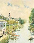 Description: Kahn-Dumousset - Bateaux dans le port d'Honfleur