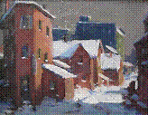 Description: Rachel Davis Fine Arts - Winter Street Scene