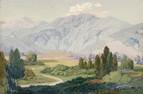 Description: John Moran Auctioneers - Mountains in a valley view