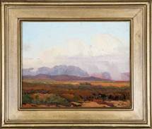 Description: John Moran Auctioneers - Rainstorm in foothill landscape