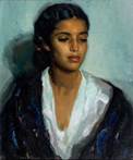Description: Claude Aguttes - Portrait de jeune femme