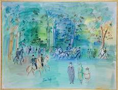 Description: Claude Aguttes - Cavaliers au Bois de Boulogne