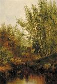 Description: Charlton Hall Galleries, Inc - WOODED LANDSCAPE WITH STREAM