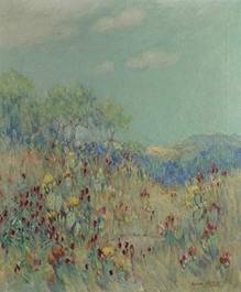 Bonhams & Butterfields San Francisco - TEXAS HILL COUNTRY WITH BLOOMING CACTUS
