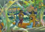 Description: Matthew's Galleries - TAHITIAN BEACH AT EVENING