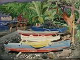Description: John Moran Auctioneers - Beached Outriggers, Hawaii