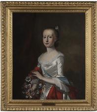 Description: Brunk Auctions - Elizabeth Allen Deas (1742-1802), marriage portrait at the age of sixteen