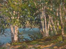 Description: John Moran Auctioneers - River View Through the Trees
