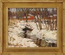 Description: James D Julia, Inc. - BROOK IN WINTER (NEAR RIDGEFIELD, CONN)
